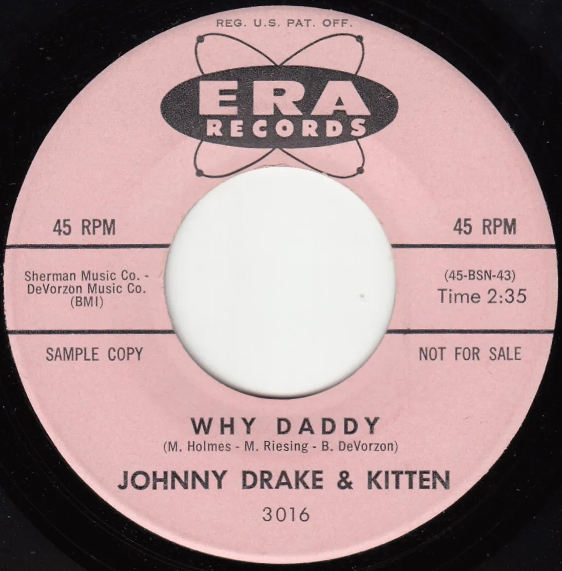 Why Daddy – Johnny Drake & Kitten (A-side label)