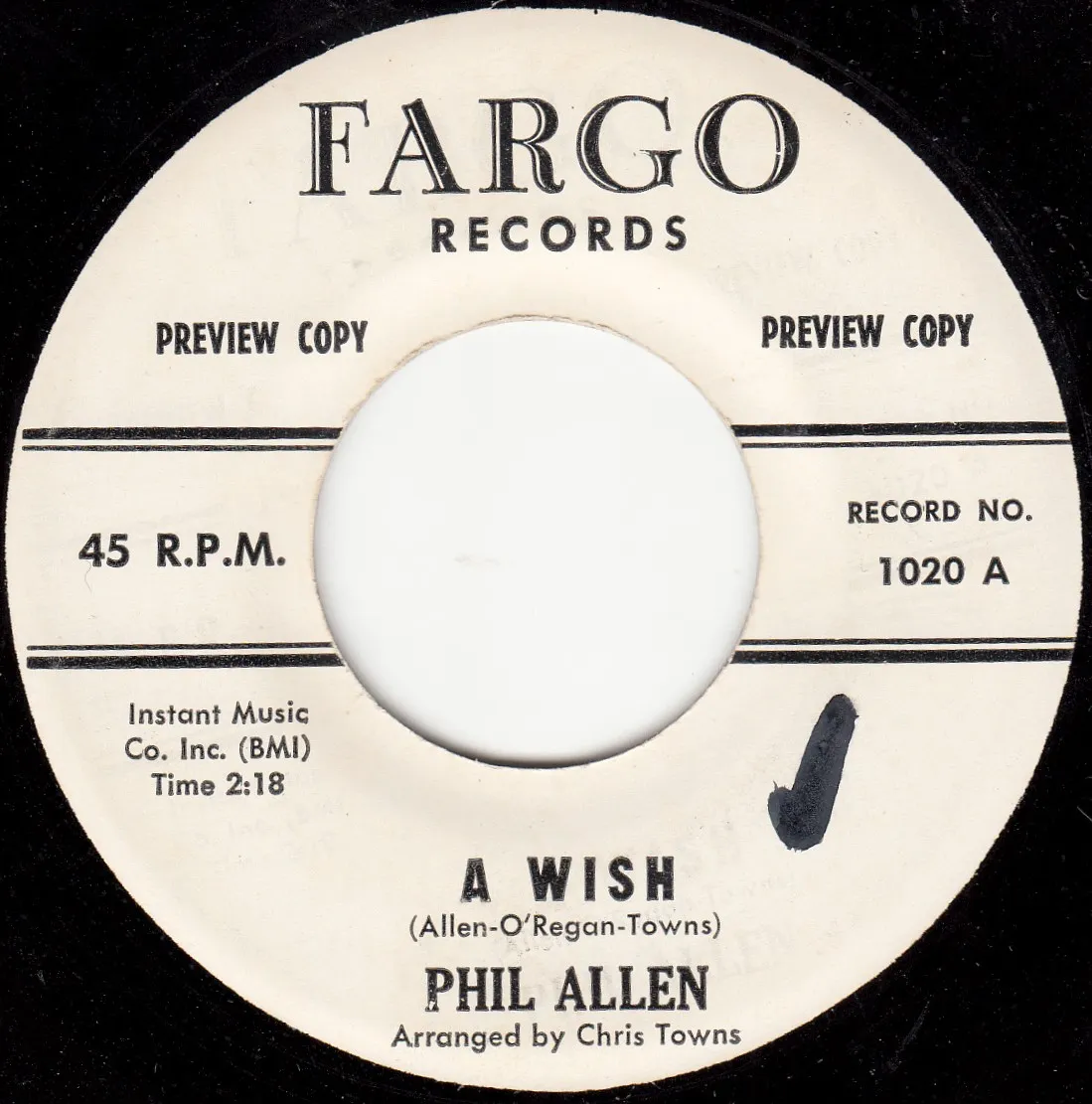 Wish – Phil Allen (A-side label)