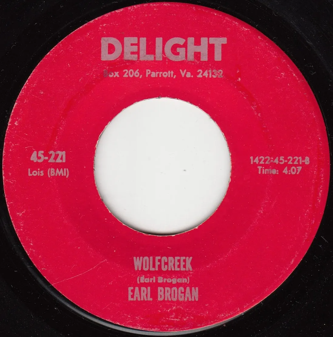 Wolfcreek – Earl Brogan (A-side label)