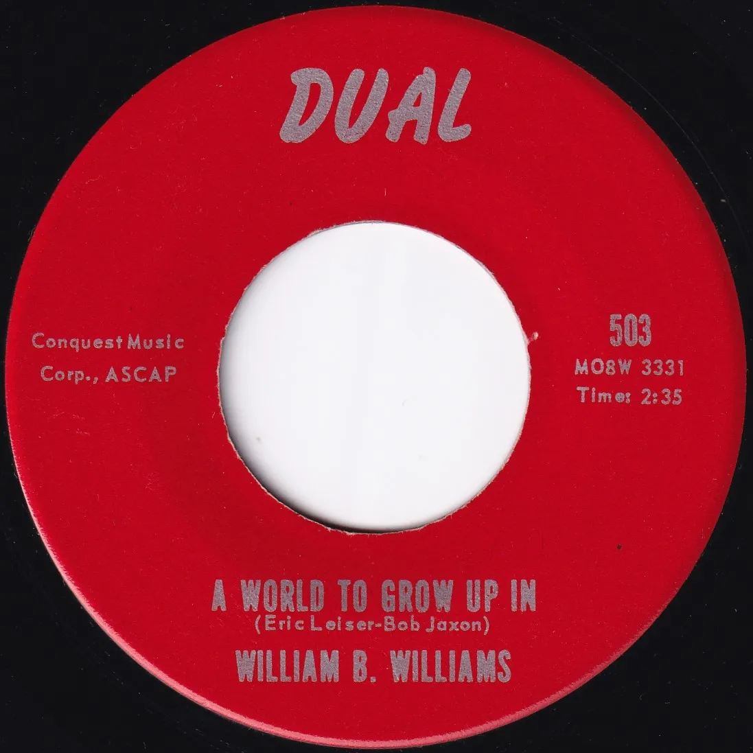World to Grow Up In – William B. Williams (A-side label)