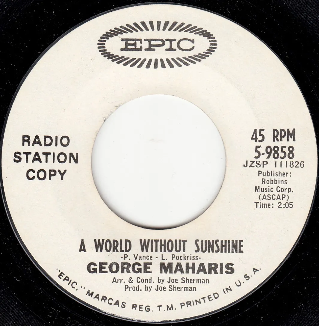 World Without Sunshine – George Maharis (A-side label)