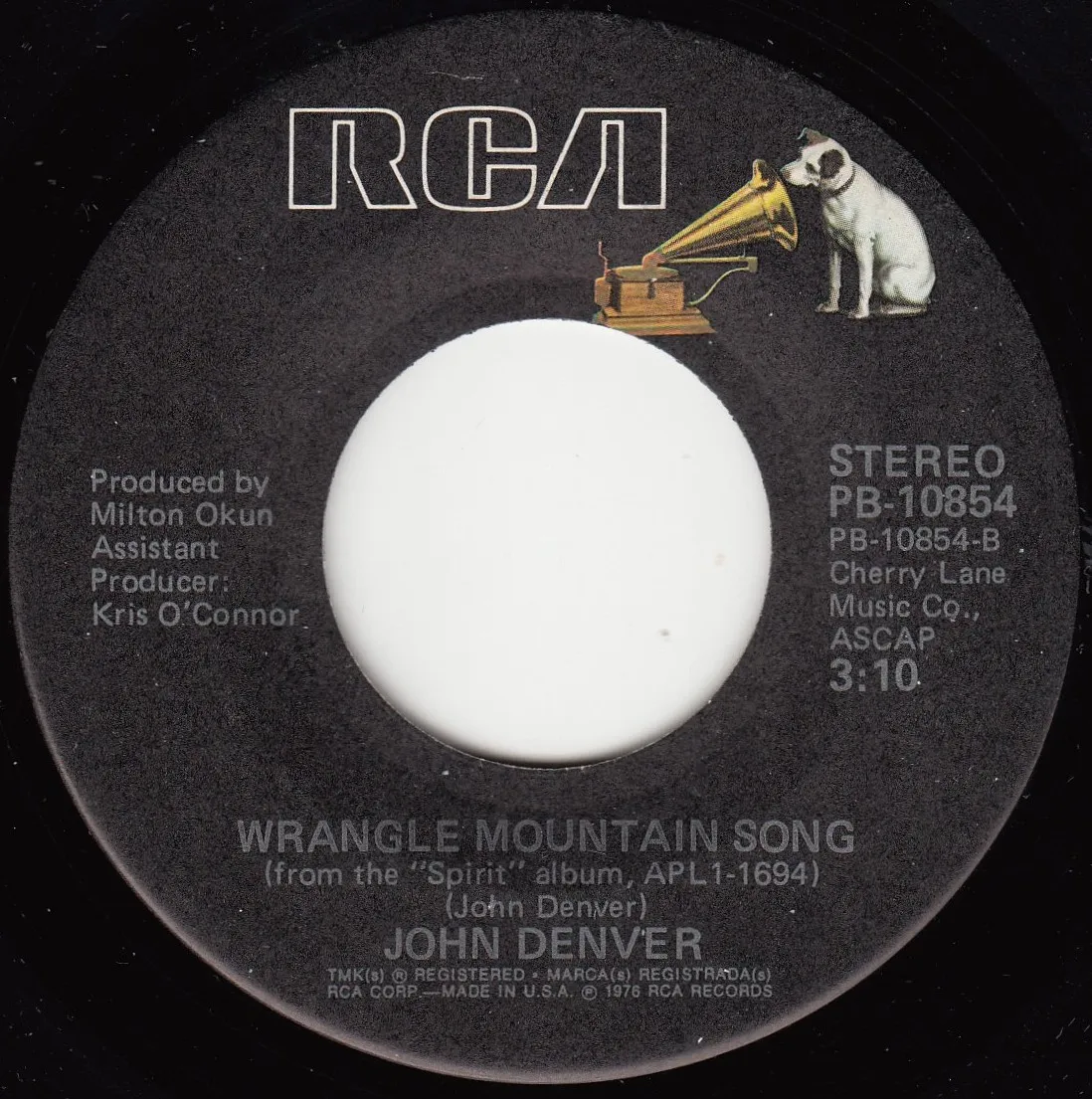 Wrangle Mountain Song – John Denver (A-side label)
