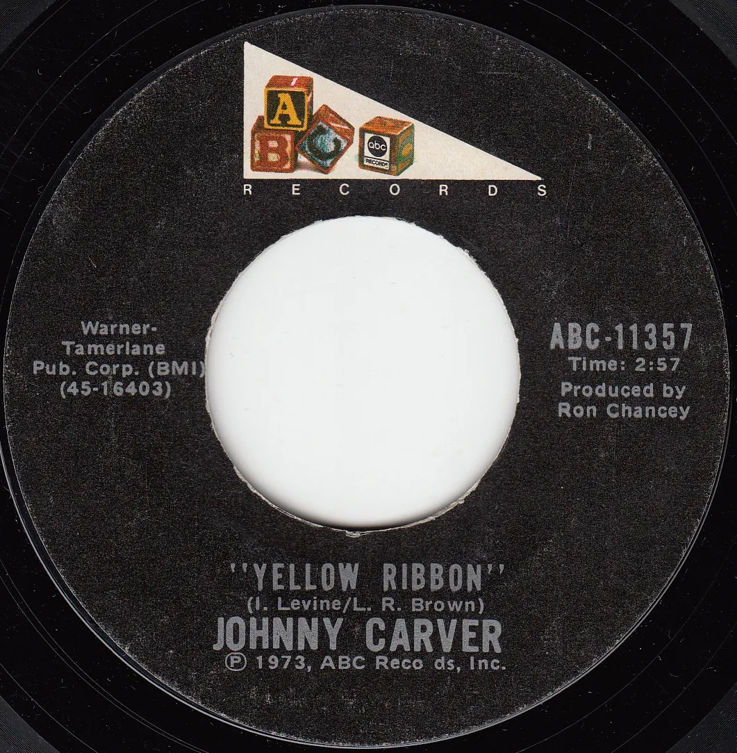 Yellow Ribbon – Johnny Carver (A-side label)