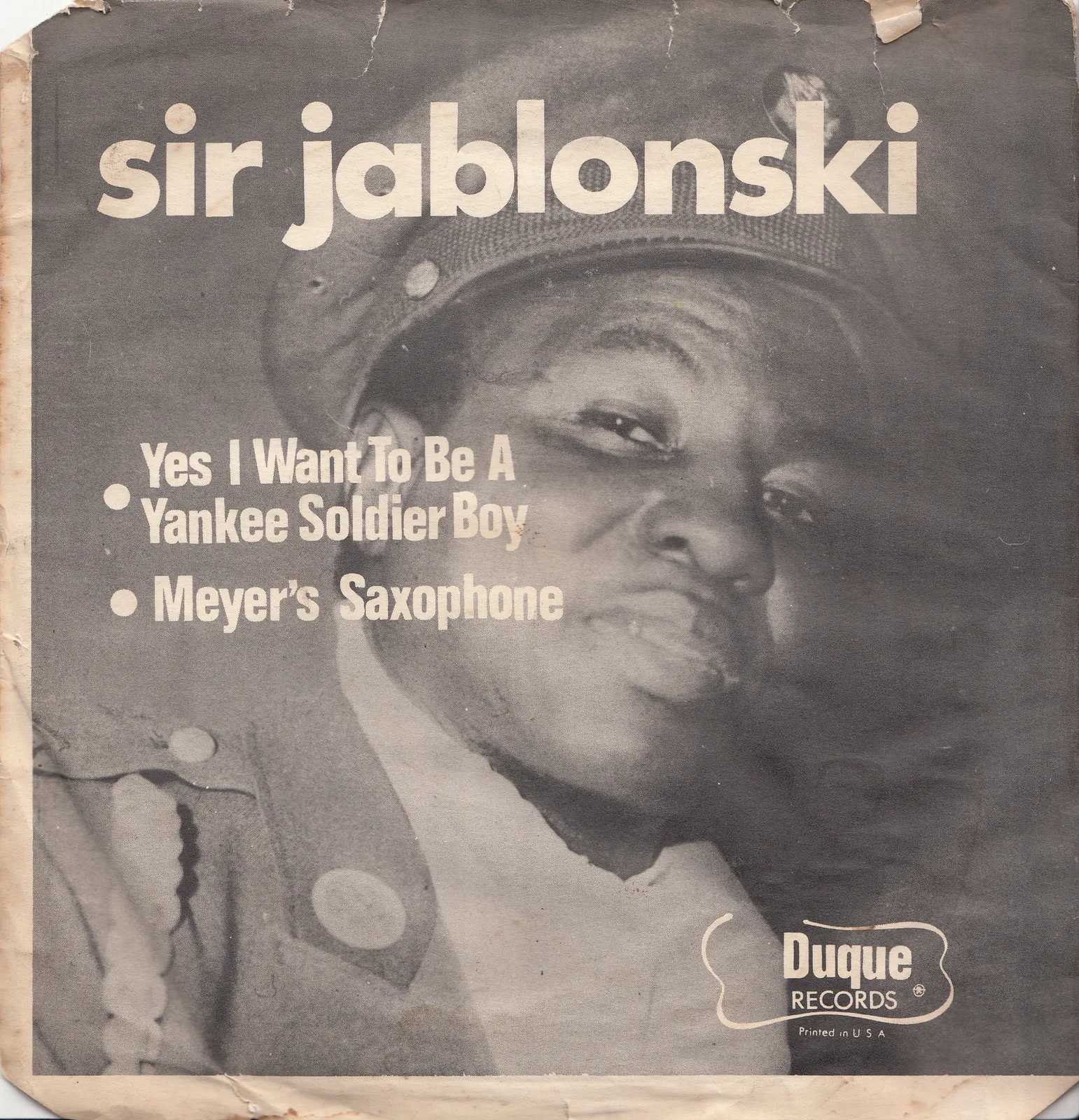 Yes I Want to Be a Yankee Soldier Boy – Sir Jablonski (Picture sleeve (front))