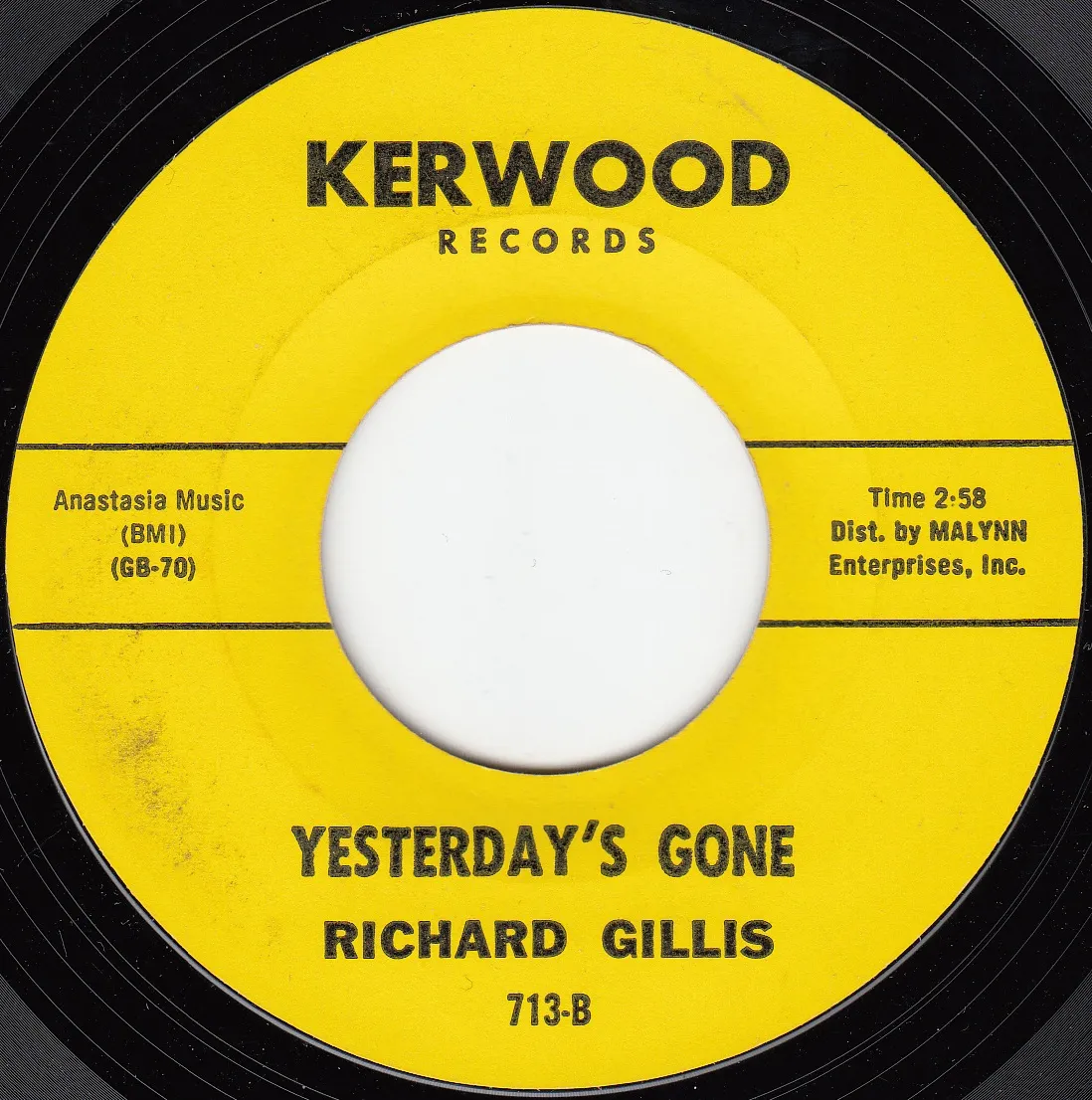 Yesterday's Gone – Richard Gillis (A-side label)