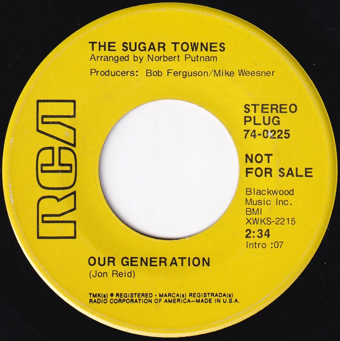 Our Generation – The Sugar Townes (A-side label)