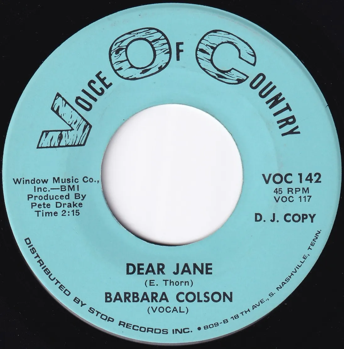 Dear Jane – Barbara Colson (A-side label)