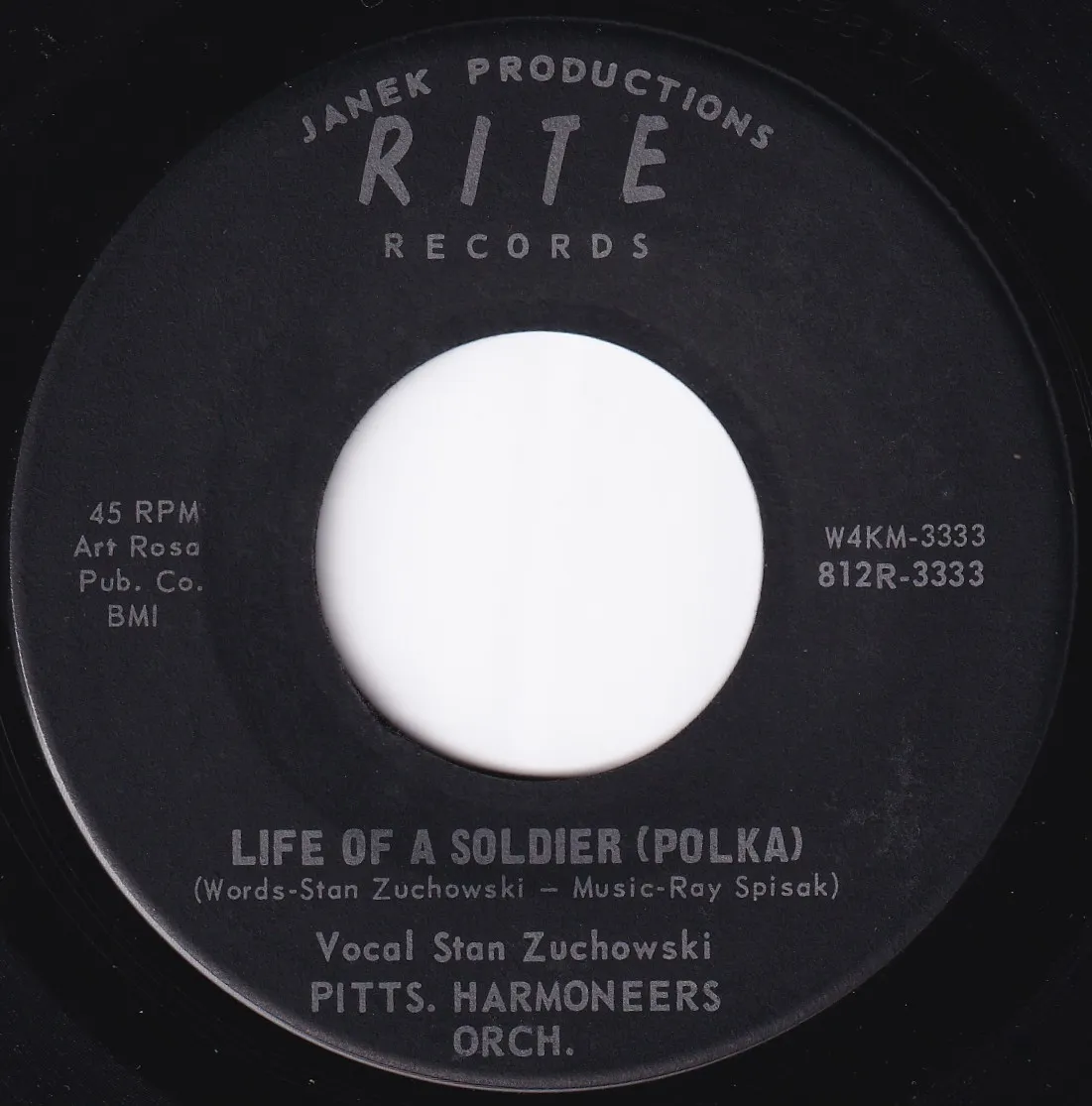 Life of a Soldier (Polka) – Pitts. Harmoneers Orch. (A-side label)