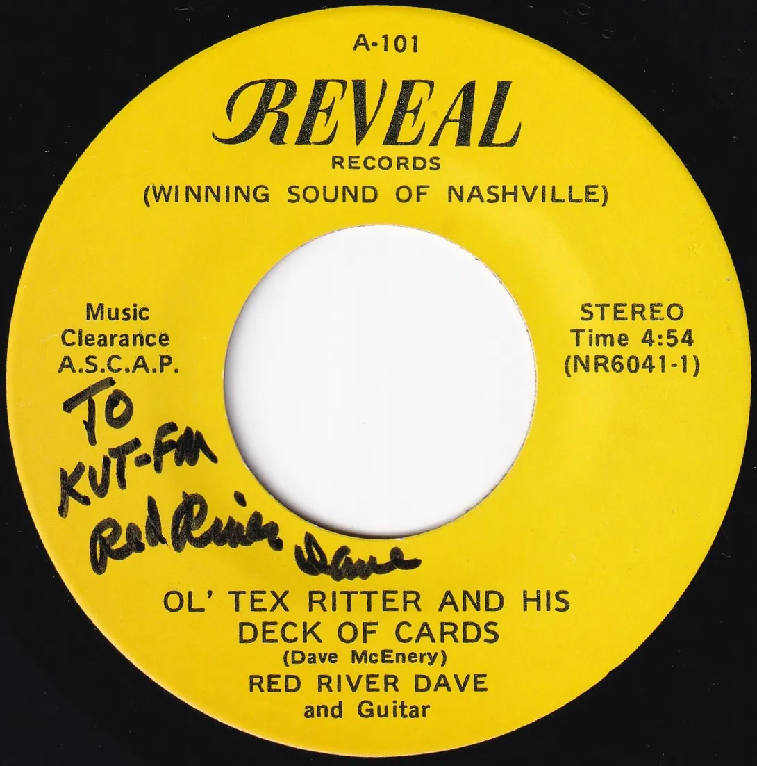 Ol' Tex Ritter and His Deck of Cards – Red River Dave (A-side label)