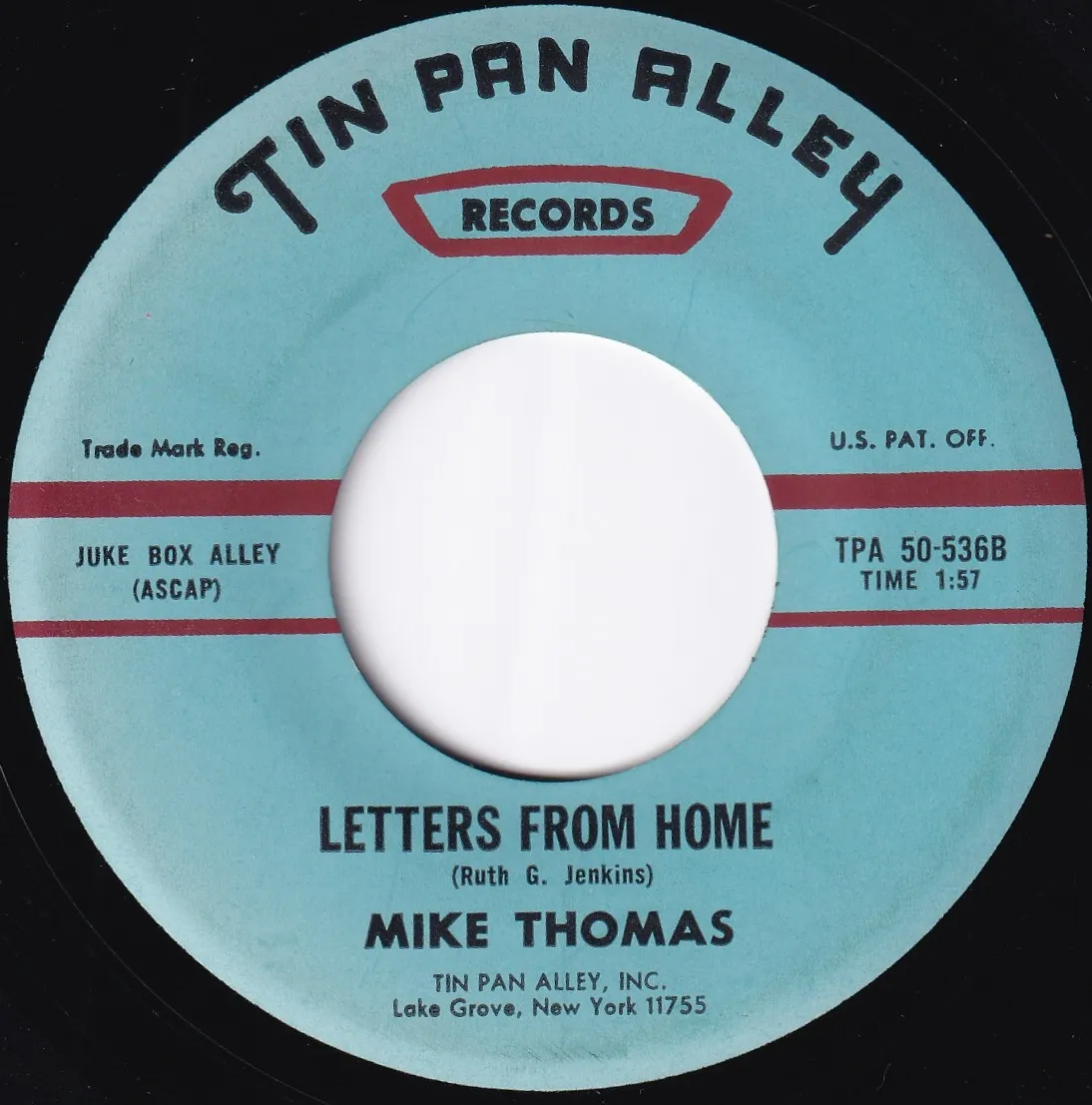 Letters From Home – Mike Thomas (A-side label)