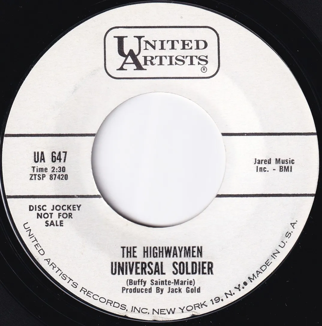 Universal Soldier – The Highwaymen (A-side label)