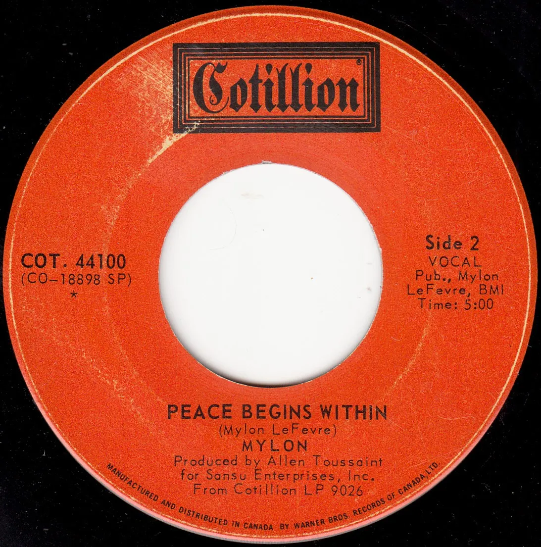 Peace Begins Within – Mylon (A-side label)