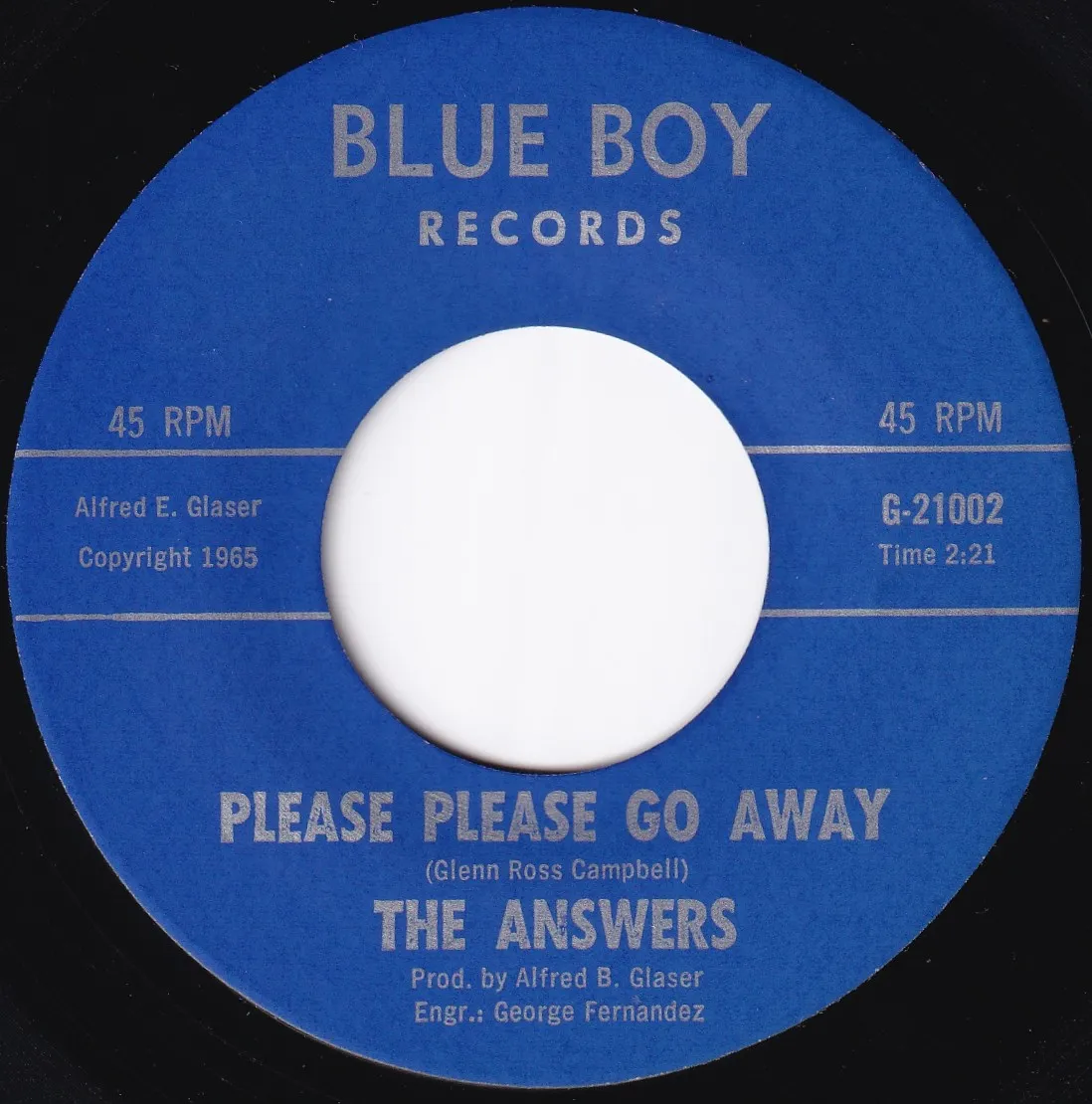 Please Please Go Away – The Answers (A-side label)