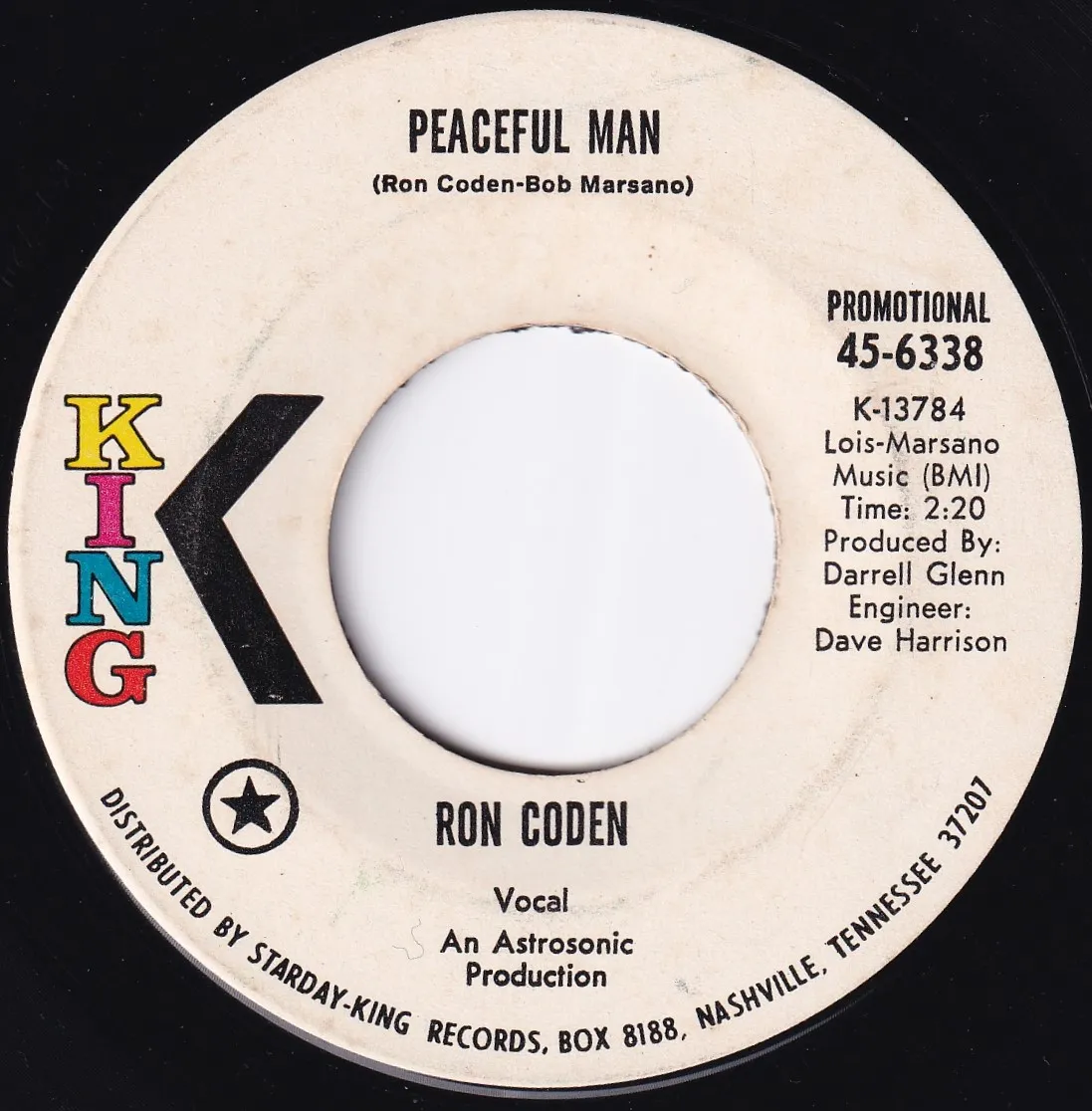 Peaceful Man – Ron Coden (A-side label)