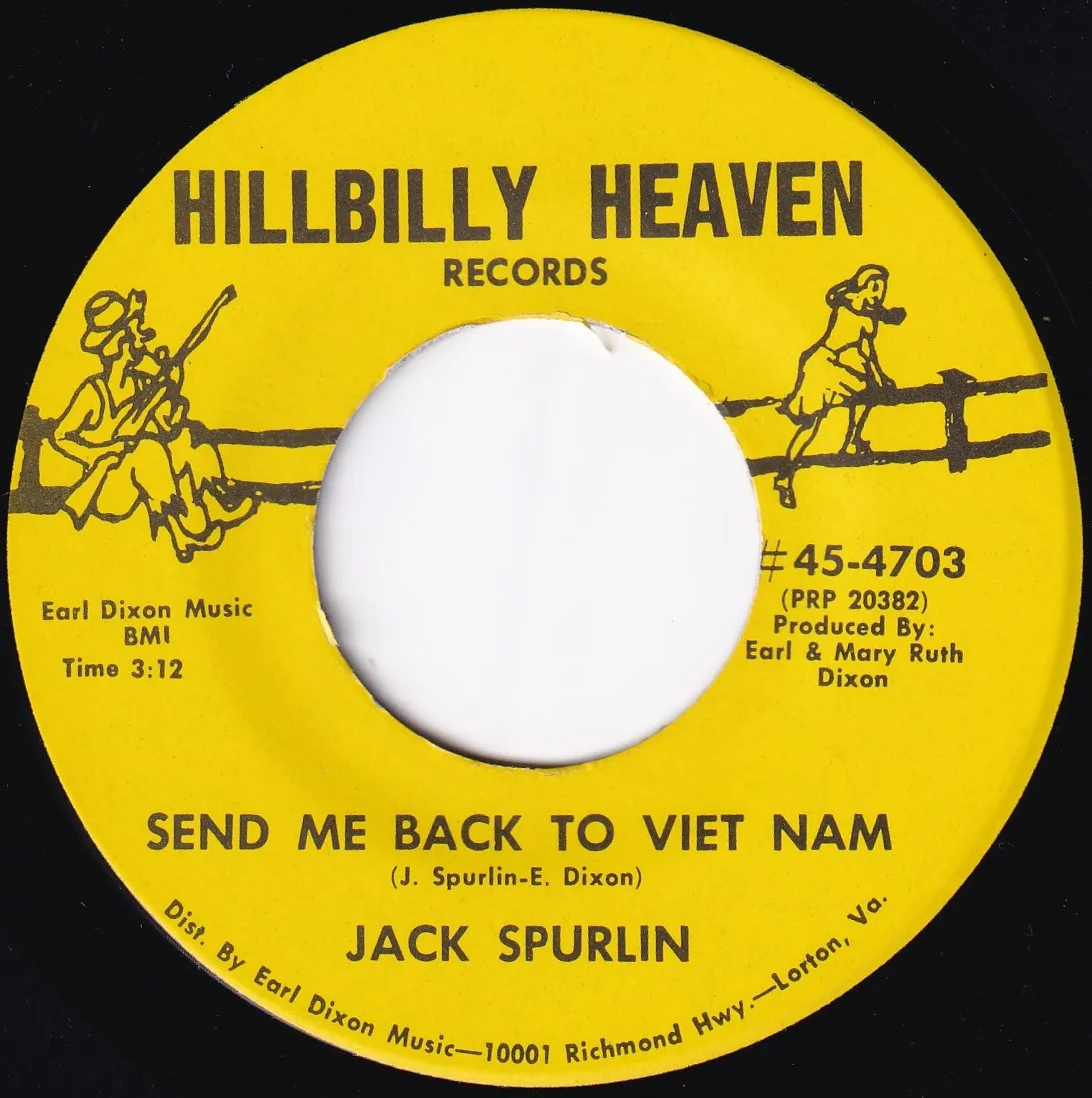 Send Me Back to Viet Nam – Jack Spurlin (A-side label)