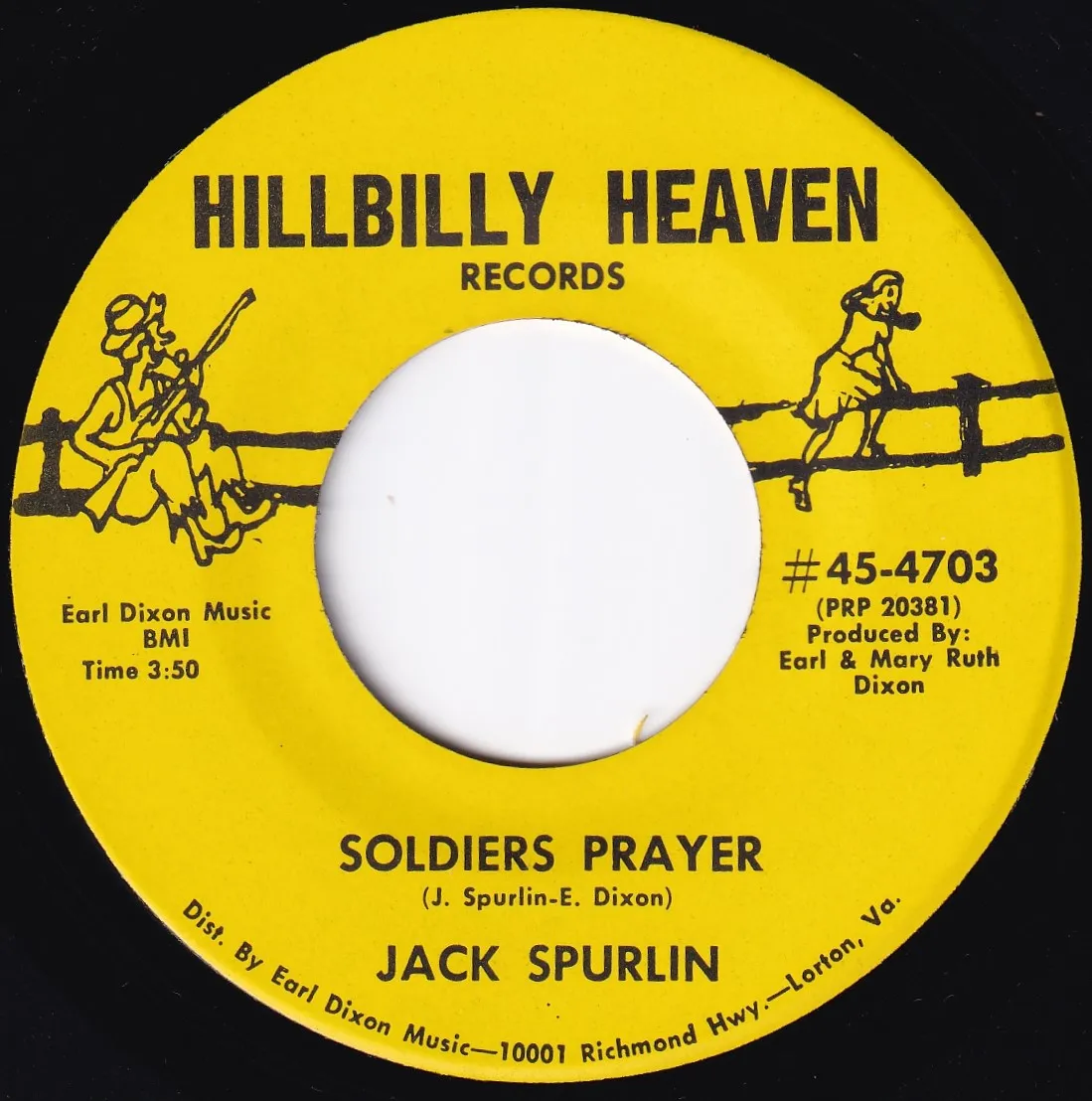 Soldiers Prayer – Jack Spurlin (A-side label)