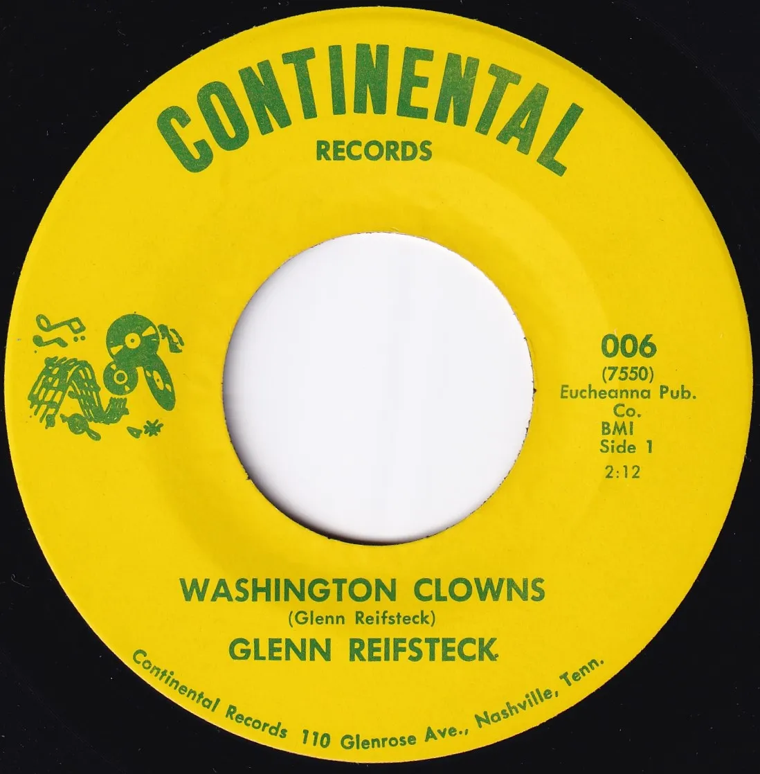 Washington Clowns – Glenn Reifsteck (A-side label)