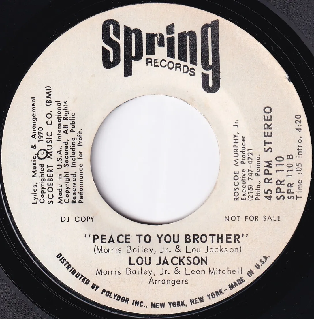 Peace to You Brother – Lou Jackson (Label (stereo))