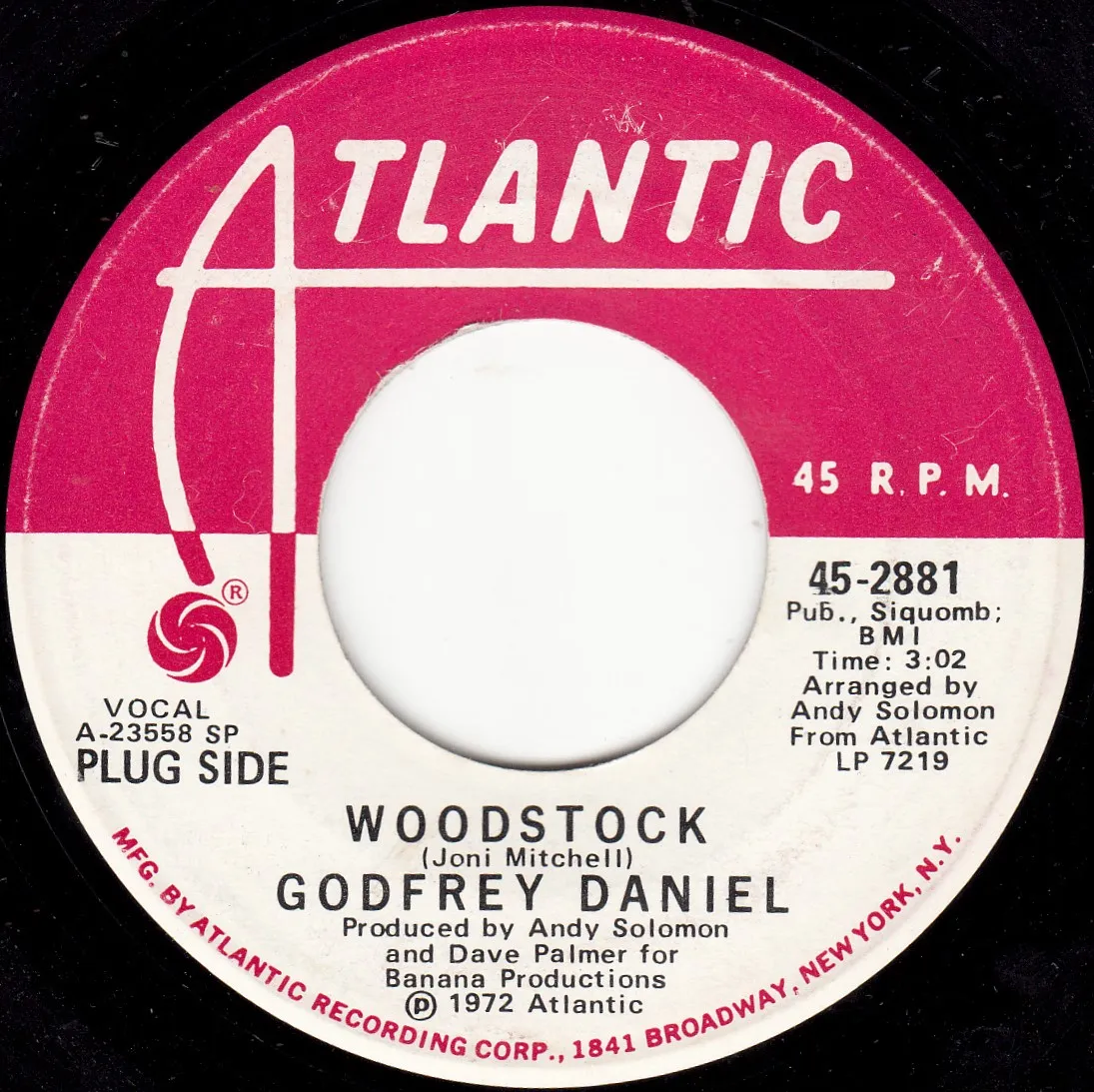 Woodstock – Godfrey Daniel (A-side label)