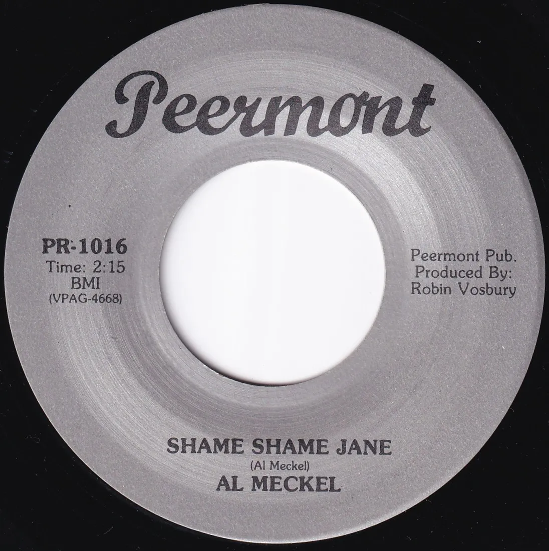 Shame Shame Jane – Al Meckel (A-side label)