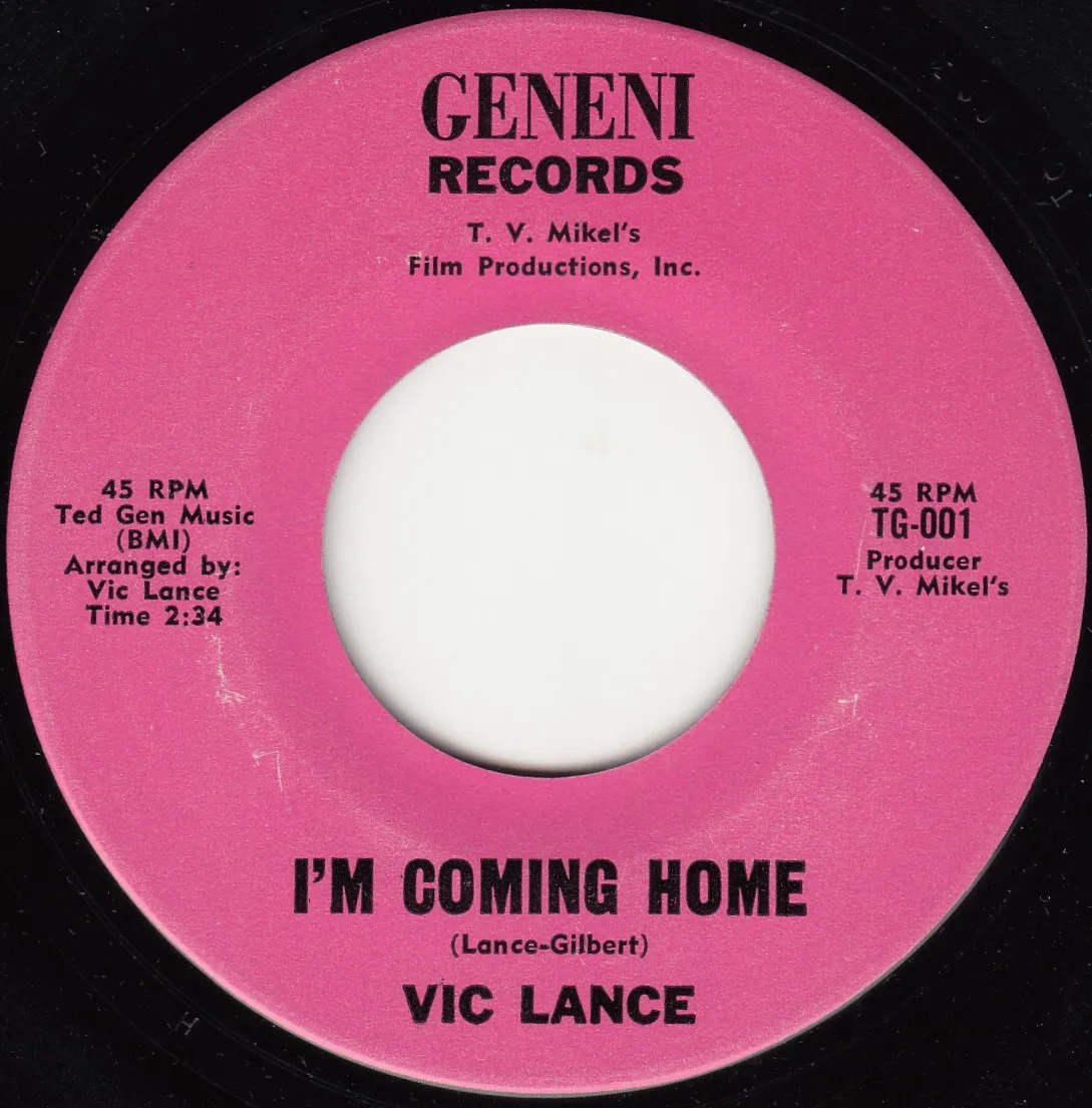 I'm Coming Home – Vic Lance (A-side label)